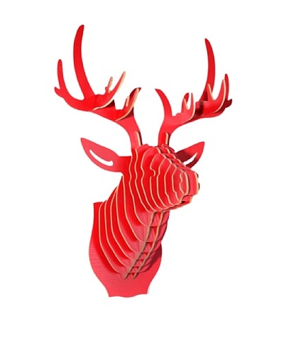Eco Décor Laser-Cut Animal Trophy Deer Head, Red