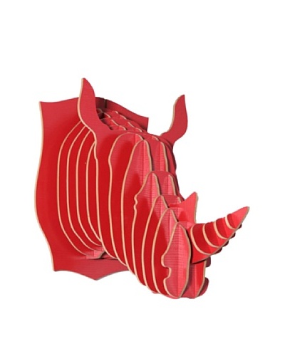 Eco Décor Laser-Cut Animal Trophy Rhinoceros Head, Red