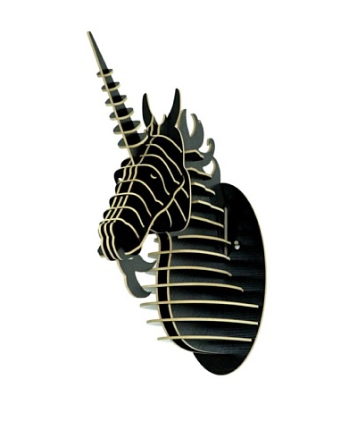 Eco Décor Laser-Cut Animal Trophy Unicorn Head, Black