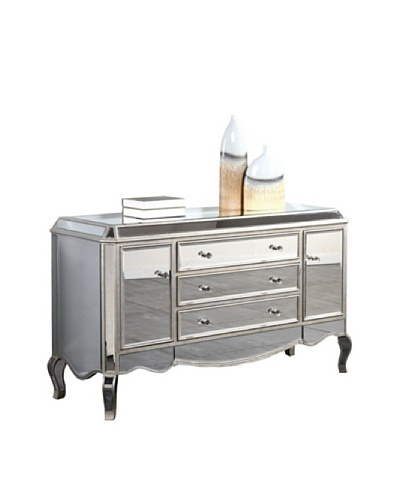 Camille Mirrored Buffet, Silver Leaf