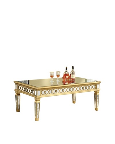 Audrey Mirrored Coffee Table, Gold Leaf