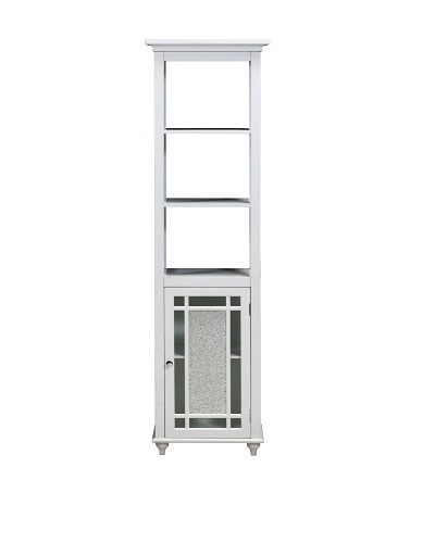 Elegant Home Fashions Whitney Linen Tower Cabinet, White