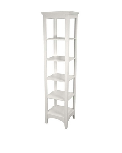 Elegant Home Fashions Madison Avenue 5-Shelf Linen Tower, White