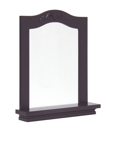 Elegant Home Fashions Versailles Wall Mirror with Shelf, Dark Espresso