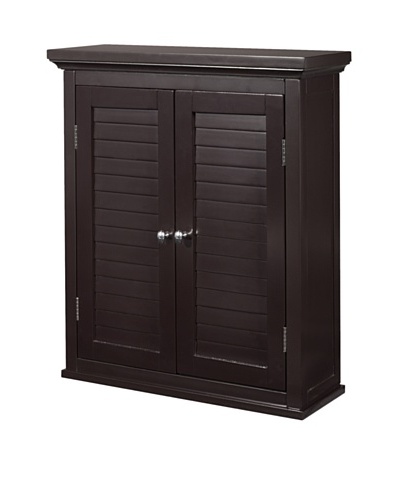 Elegant Home Fashions Slone Double Shutter Door Wall Cabinet, Dark Espresso