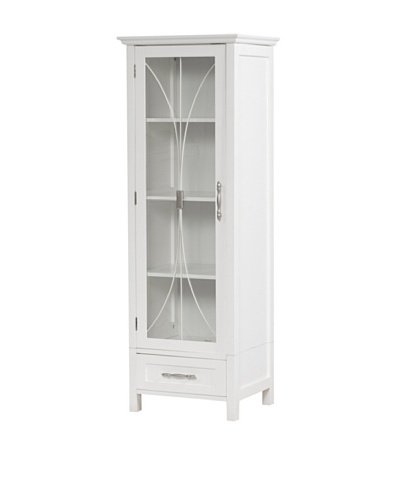 Elegant Home Fashions Delaney Linen Cabinet with Door and Drawer, White