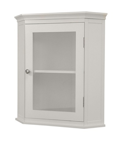 Elegant Home Fashions Madison Avenue Corner Wall Cabinet, White