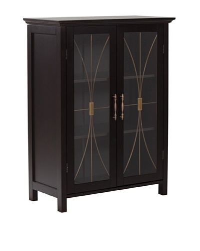 Elegant Home Fashions Delaney Double Door Floor Cabinet, Dark Espresso
