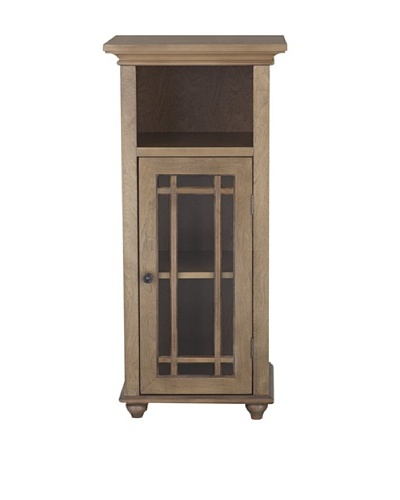 Elegant Home Fashions Harrington Floor Cabinet with Door and Shelf, Weathered Wood