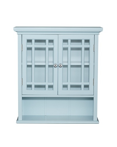 Elegant Home Fashions Neal Wall Cabinet with 2 Doors, Eton Blue