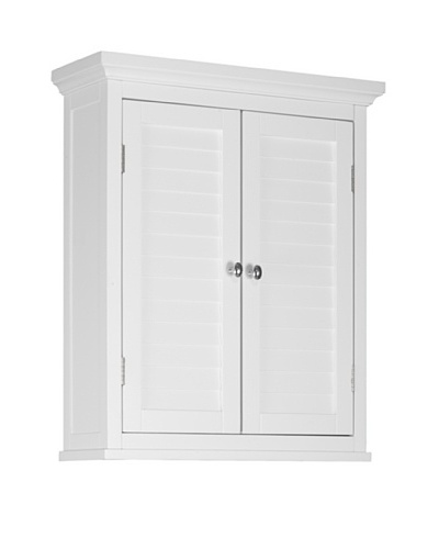 Elegant Home Fashions Slone Double Shutter Door Wall Cabinet, White