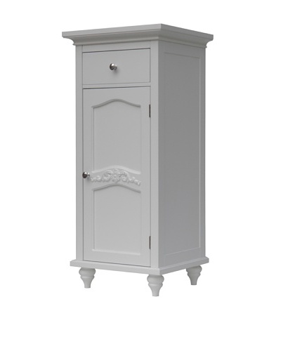 Elegant Home Fashions Versailles Floor Cabinet with Door and Drawer, White