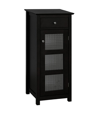 Elegant Home Fashions Chesterfield Floor Cabinet with Cupboard and Drawer, Espresso