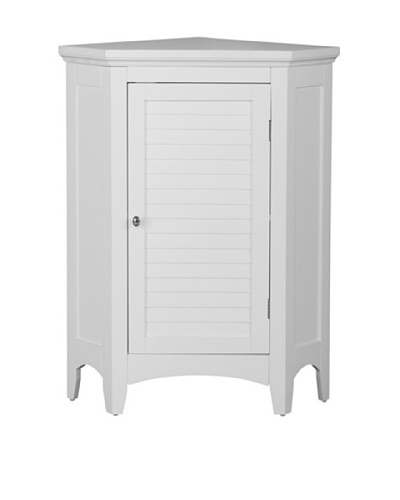 Elegant Home Fashions Slone Corner Floor Cabinet with Shutter Door, White