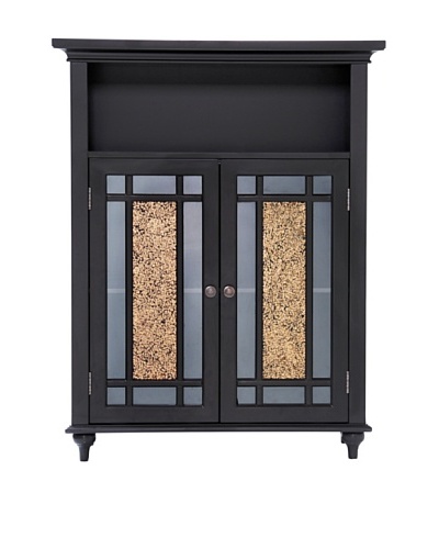 Elegant Home Fashions Whitney Double-Door Floor Cabinet, Dark Espresso