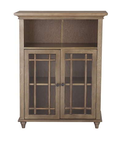 Elegant Home Fashions Harrington Floor Cabinet with 2 Doors, Weathered Wood
