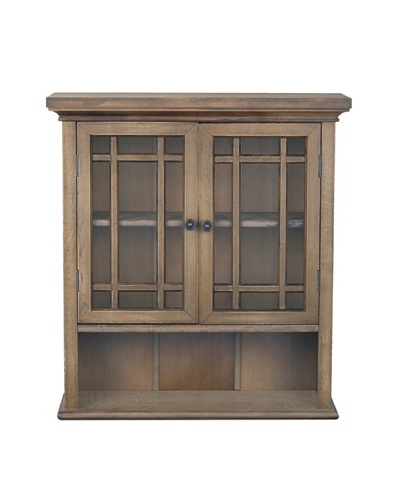 Elegant Home Fashions Harrington Wall Cabinet with 2 Doors, Weathered Wood