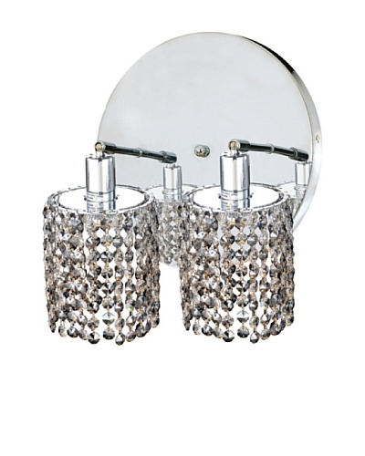 Elegant Lighting Mini Crystal Collection 2-Round Wall Sconce, Golden Teak