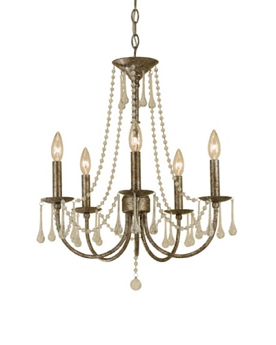 AF Lighting 7006-5H Tracee Candle Base Mini Chandelier, Golden Tortoise with Glass Accents