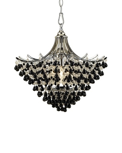 AF Lighting 7492-3H Spellbound 3 x 60-Watt Light Edison Base Pendant, Chrome with Clear and Black Gl...