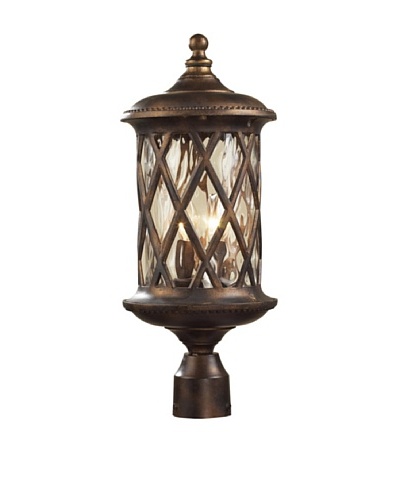 Elk 42034/2 2-Light Post Light In Hazelnut Bronze and Designer Water Glass