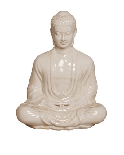 Emissary Meditating Buddha, White