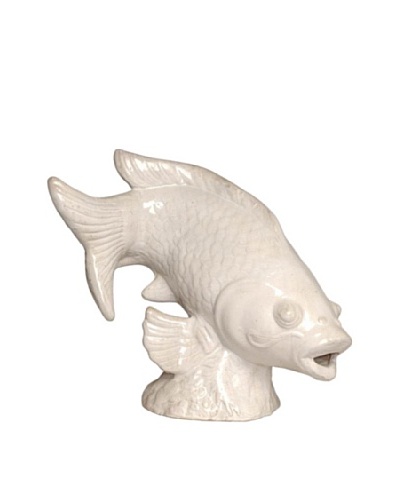 Emissary Big Fish Garden Sculpture [White]