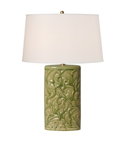 Emissary Ceramic Bird Lattice Oval Vase Lamp