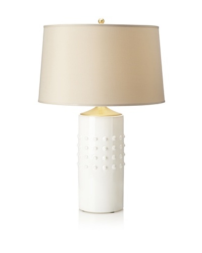 Emissary Lighting Studded Round Vase Table Lamp [White]