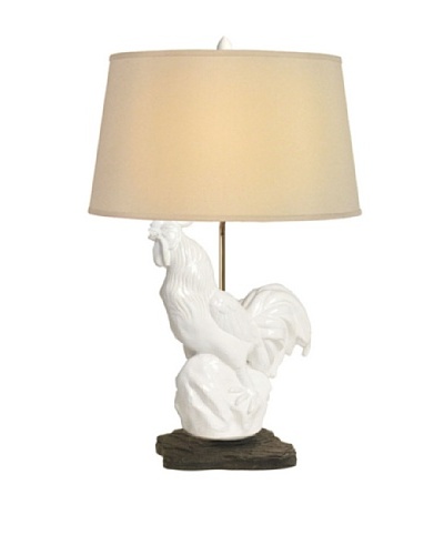 Emissary Lighting Rooster Lamp, White/Beige
