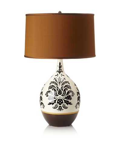 Emissary Lighting Design Vase Lamp, Off-White/Black/Brown