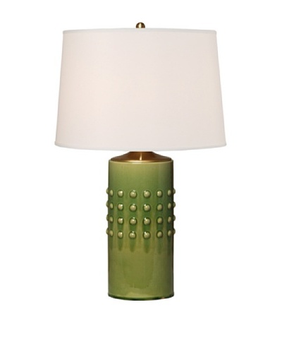 Emissary Lighting Studded Round Vase Table Lamp [Dark Moss]