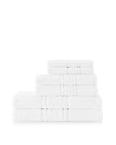 Espalma Greek Key 6-Piece Towel Set, White