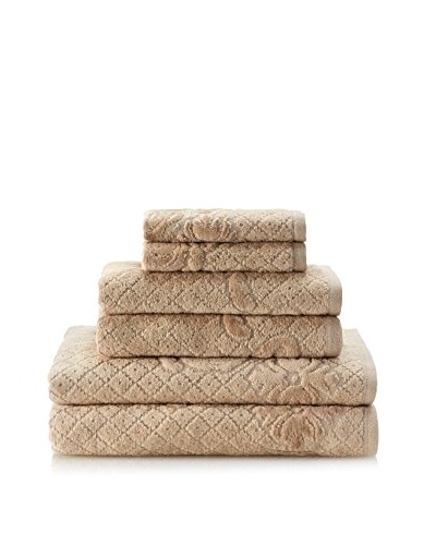 Espalma Brocade 6-Piece Towel Set, Taupe
