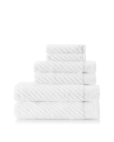 Espalma Sensational Diagnol 6-Piece Towel Set , White