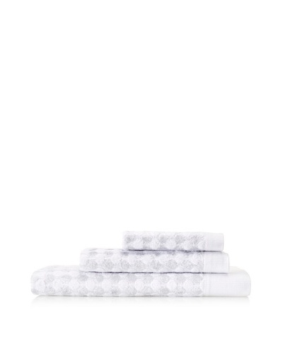 Esplama Art Deco 3-Piece Dot Towel Set, Crystal