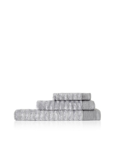 Esplama Art Déco 3-Piece Stripe Towel Set, Chrome