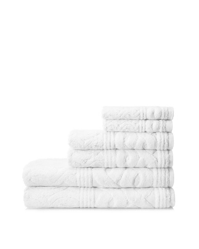 Esplama 6-Piece Chainlinks Towel Set, White