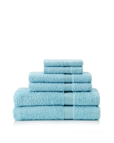 Esplama Set of 6 Egyptian Estate Towels, Pool Blue