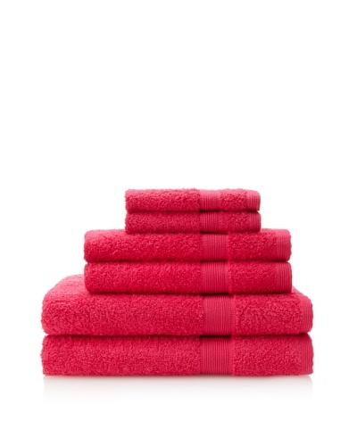 Esplama Set of 6 Egyptian Estate Towels, Fuschia