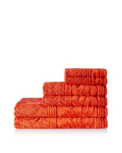 Esplama 6-Piece Chainlinks Towel Set, Paprika