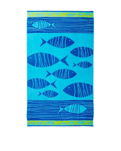 Esplama Follow Me Fish Beach Towel, Blue