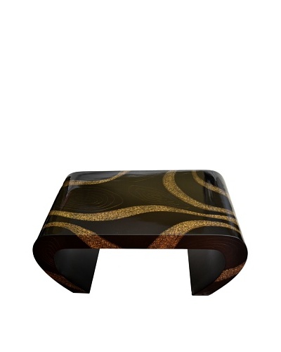 eUnique Home Elephant Grass Coffee Table, Black/Gold