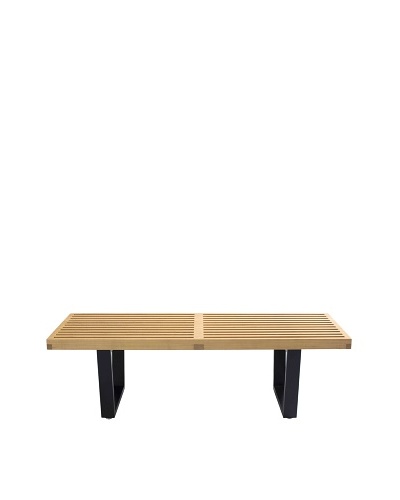 Euro Home Collection Slat Bench A, Maple/Black