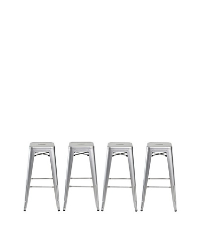 Euro Home Collection Set of 4 Galaxy Galvanized Barstools