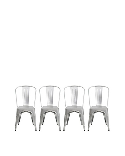 Euro Home Collection Set of 4 Garvin Galvanized Steel ChairsAs You See