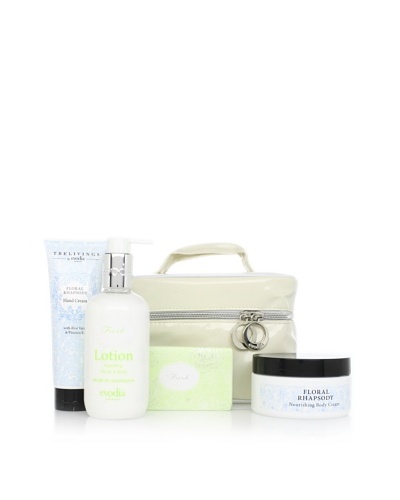 evodia Fresh and Floral 4-Piece Beauty Set with Tote