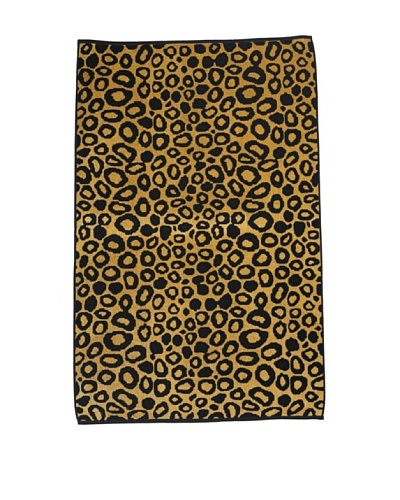 Famous International Cotton Velour Jacquard Beach Towel [Leopard Skin]