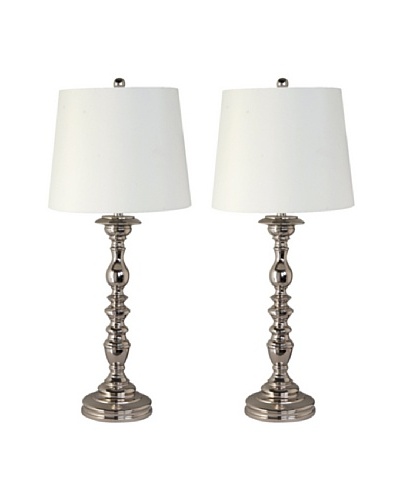 Feiss Set of 2 Polished Nickel Table Lamps
