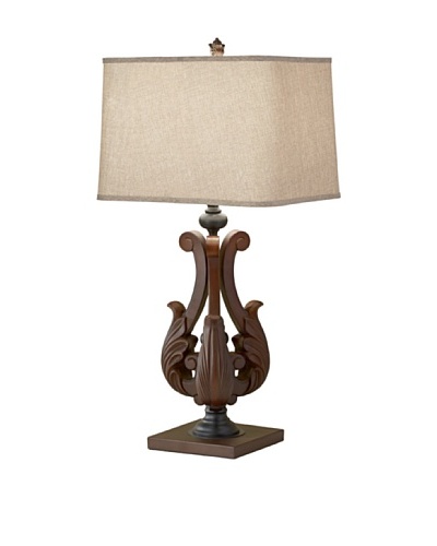 Feiss Lighting Fleuron Table Lamp, Dark Aged Wood